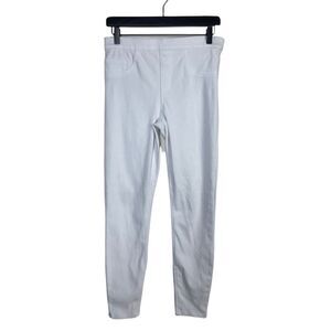 Spanx M Knit Crop Leggings White Pull-On High Waist Pants #1231